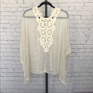 Sage Cream Sheer Cover Up Tunic